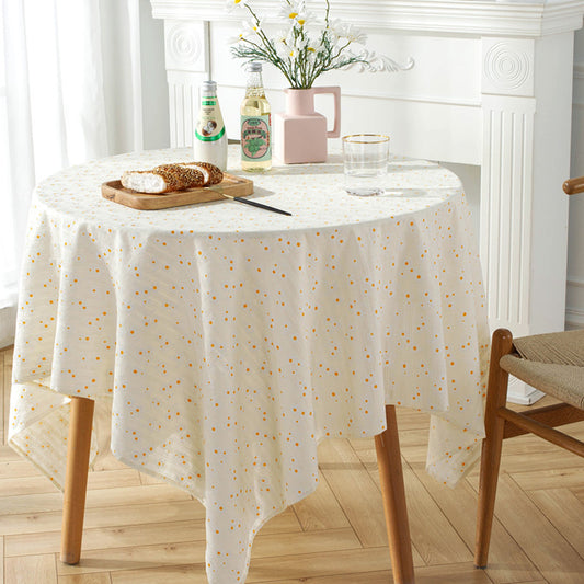 Yellow Daisy Floral Rectangular Tablecloth (Cotton/Linen)