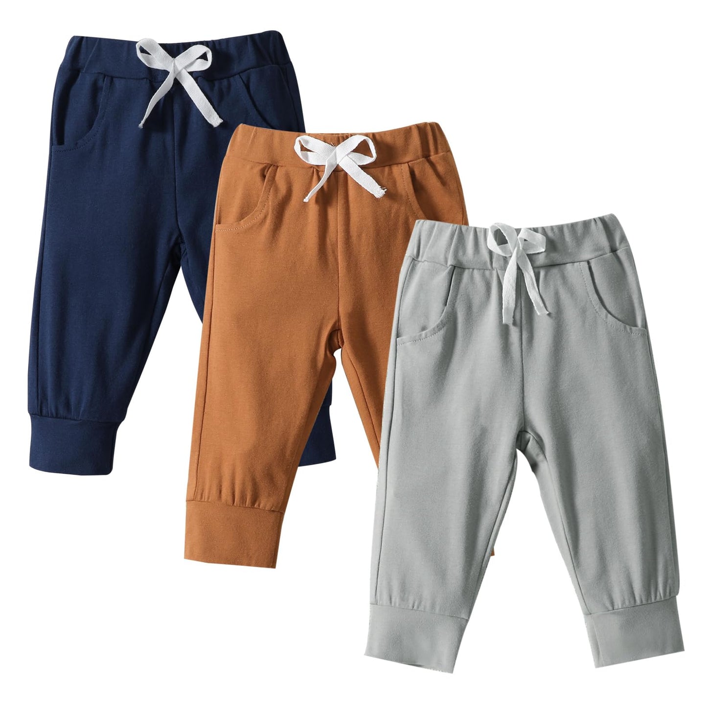 DREAM BUS Pack of 3 Toddler Jogger Pants with Pocket Toddler Sweatpants Toddler Boy Pants Baby Boy Pants Toddler Leggings