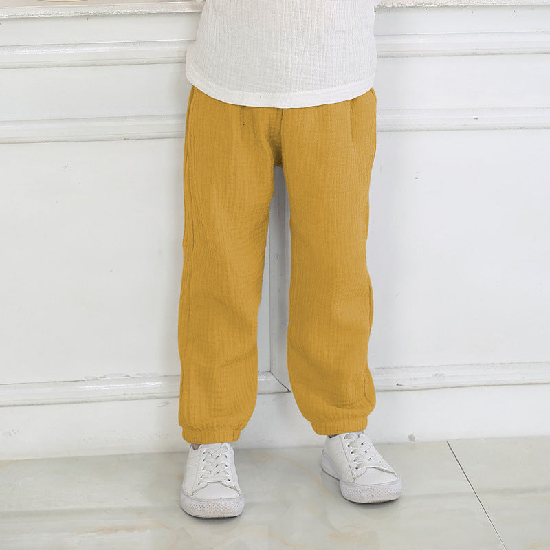 Lightweight Cotton Linen Mosquito Pants for Kids