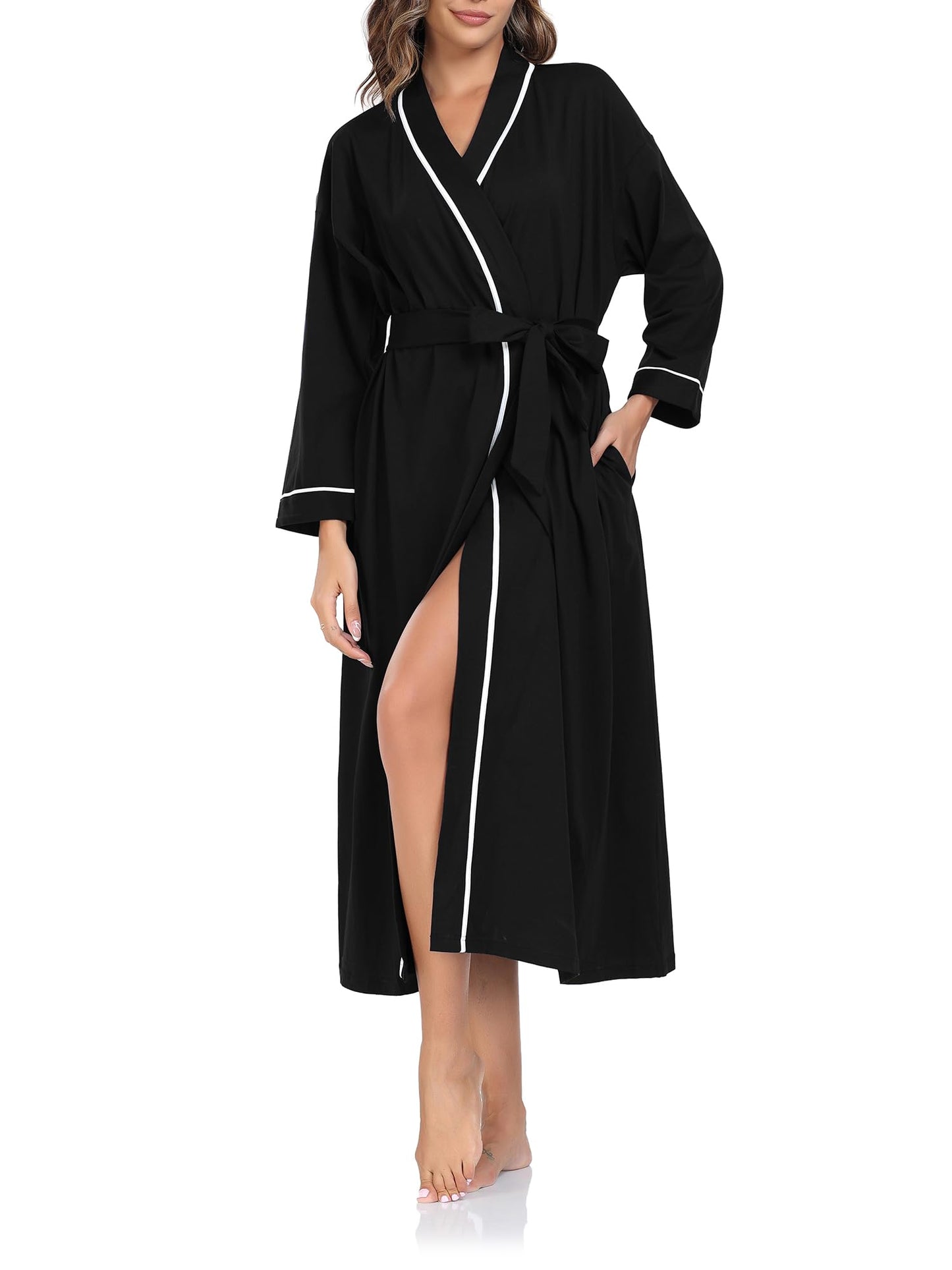 100% Cotton Robes for Women Loungewear with Pockets