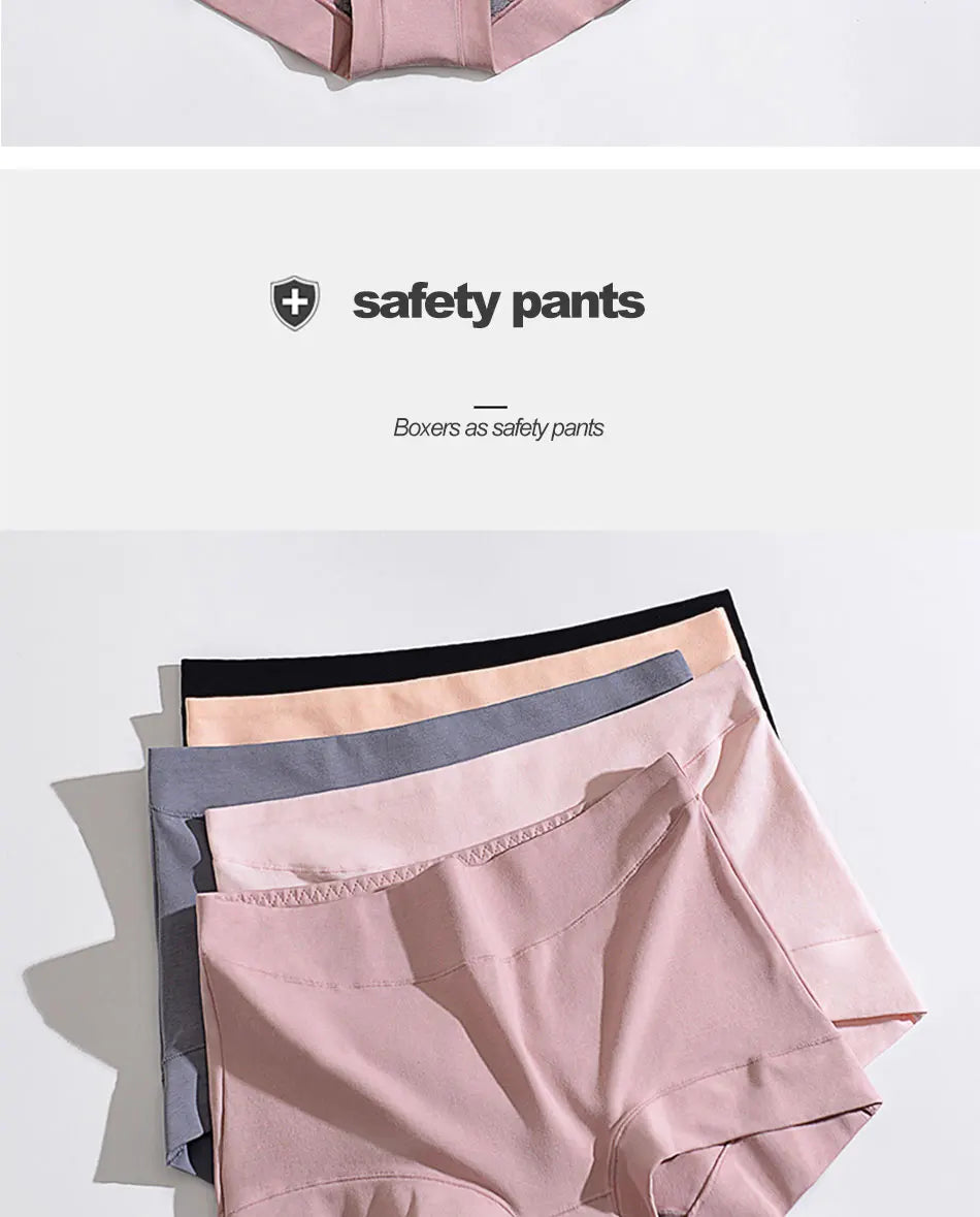 Cotton High Waist panties soft Women's Underwear Plus size Boxer Panties Girls Safety Briefs Antibacterial Lingerie Comfort Unde