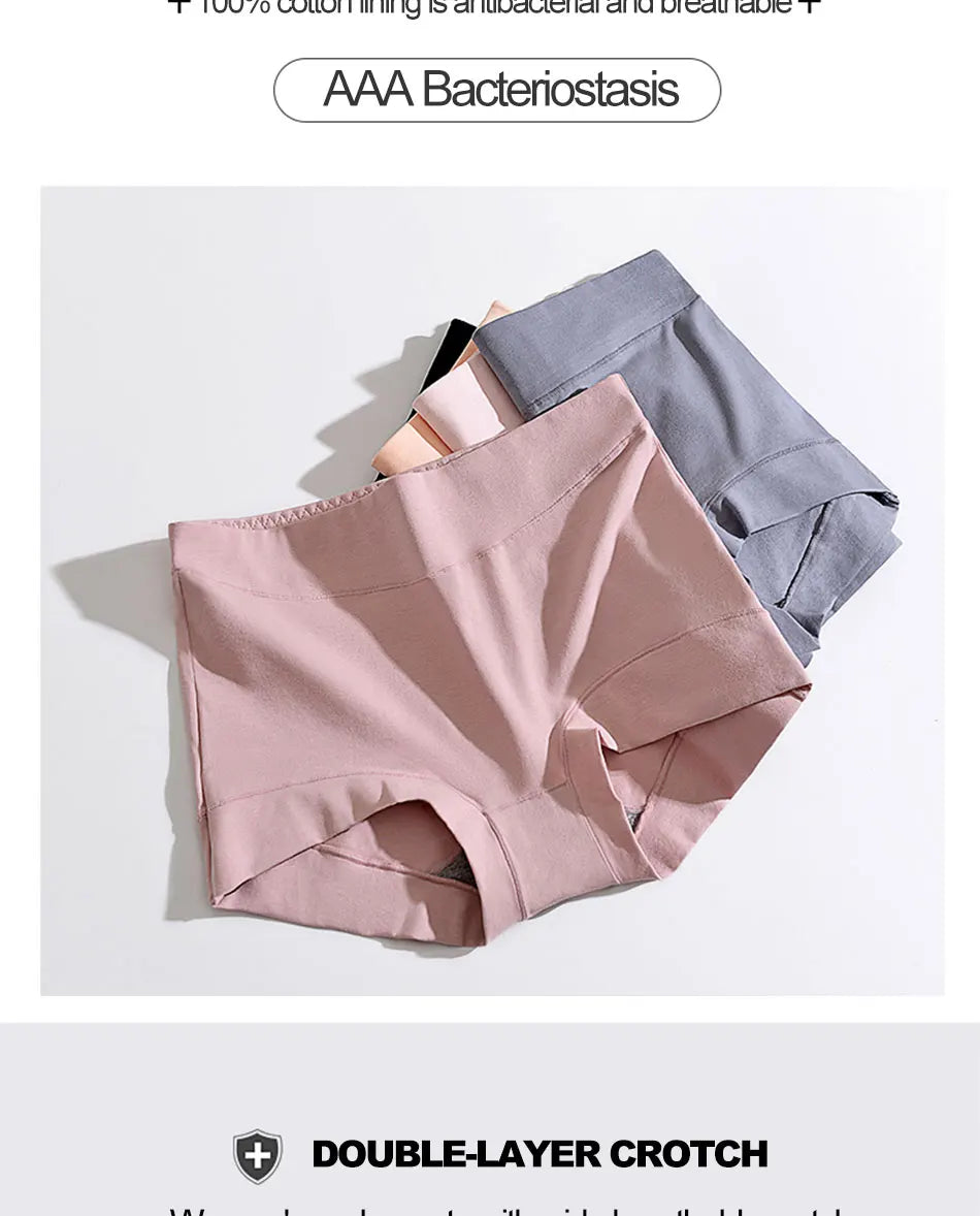 Cotton High Waist panties soft Women's Underwear Plus size Boxer Panties Girls Safety Briefs Antibacterial Lingerie Comfort Unde