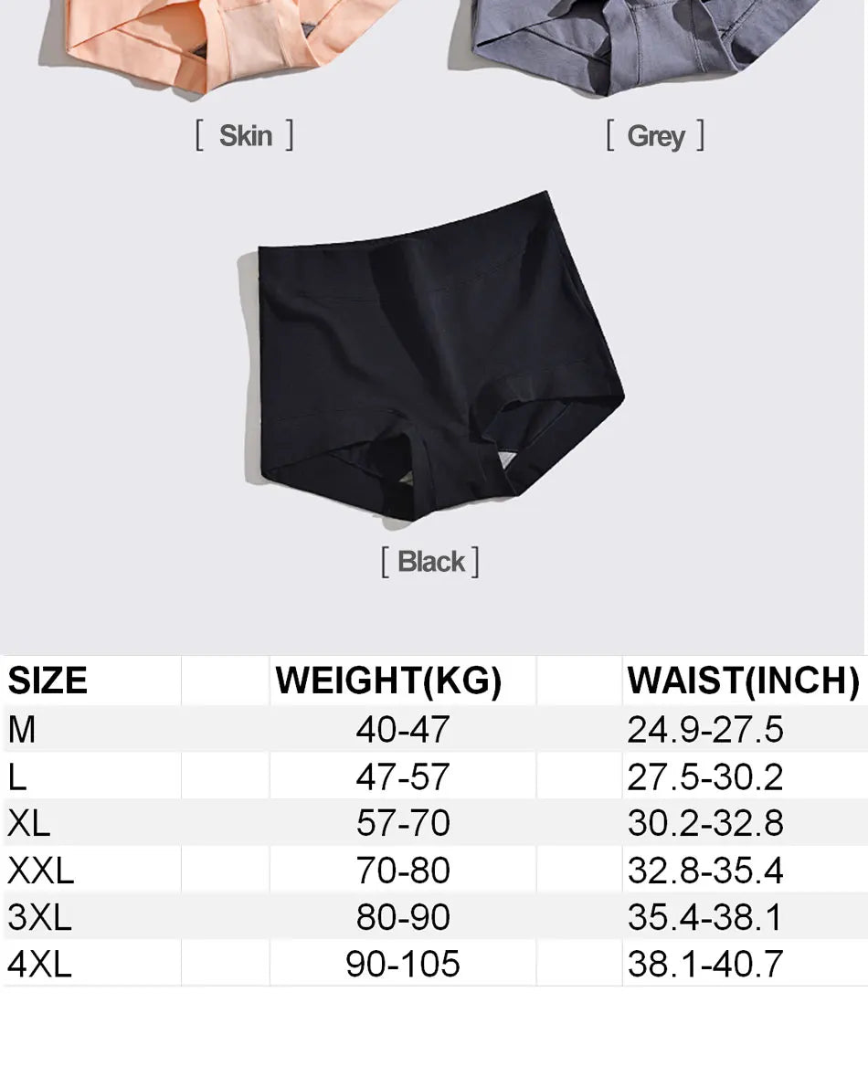 Cotton High Waist panties soft Women's Underwear Plus size Boxer Panties Girls Safety Briefs Antibacterial Lingerie Comfort Unde