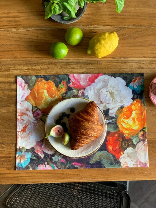 Placemat 30 x 43 cm, 100% Cotton, Printed | francine Black