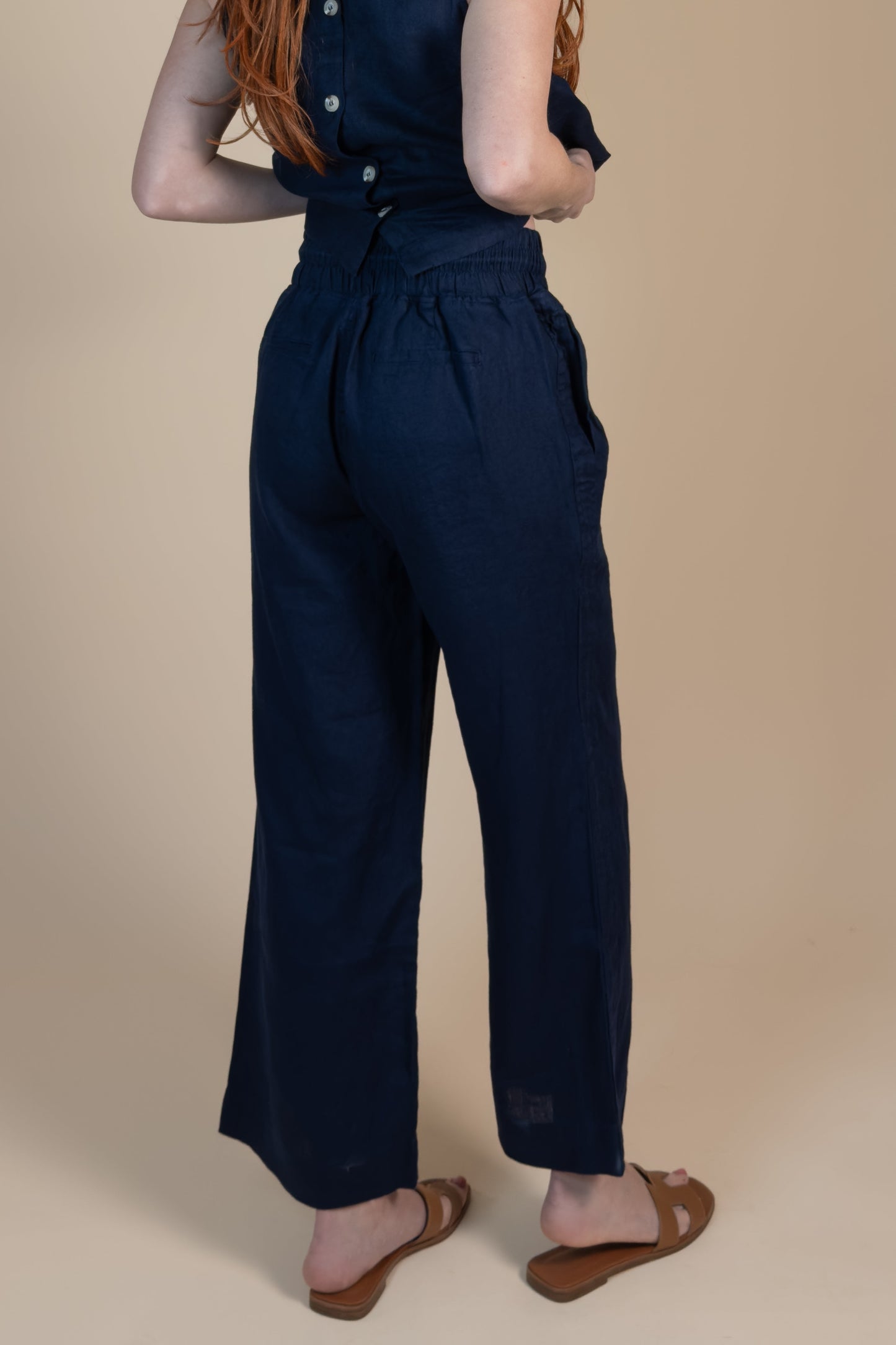 The Riviera Linen Pant – Navy │ Petite