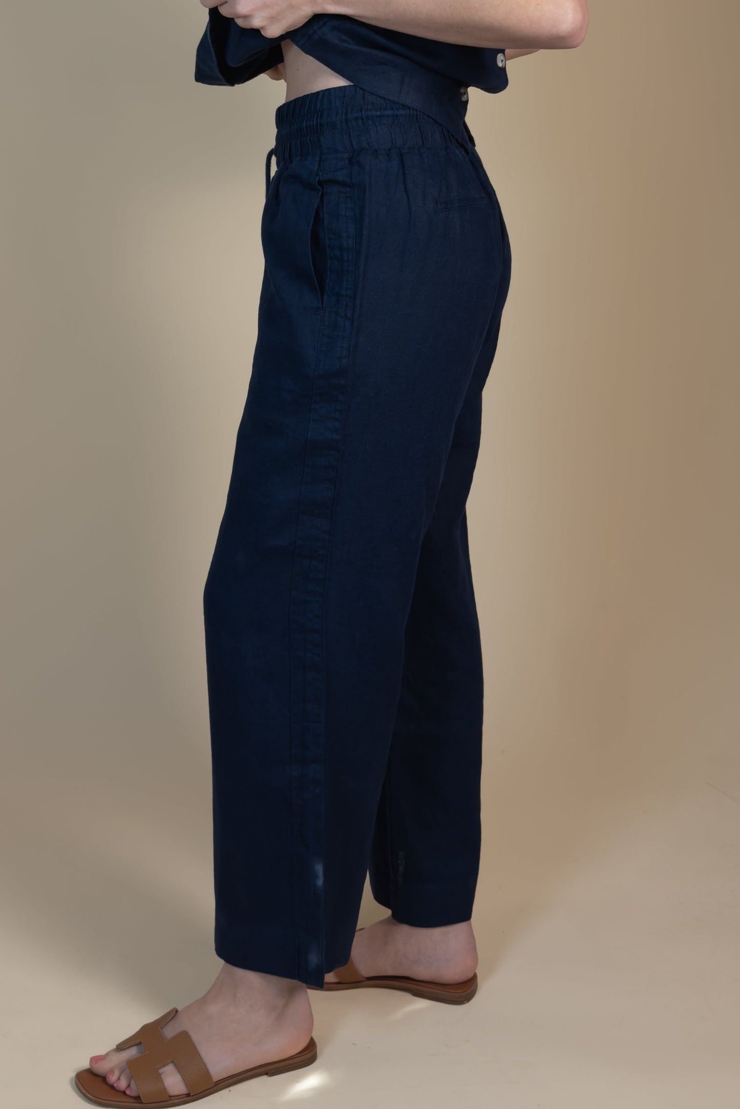 The Riviera Linen Pant – Navy │ Petite