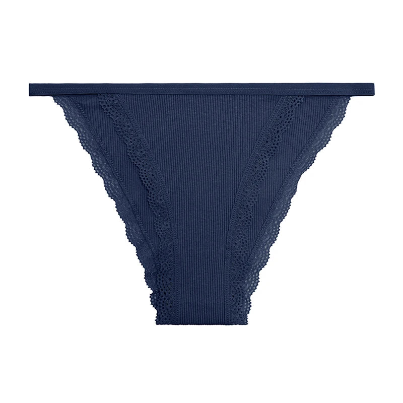 Women‘s Cotton Panties Low Waist Lace Briefs M-XL Comfortable Underwear Ladies Solid Color Underpants Girls Breathable Panty New