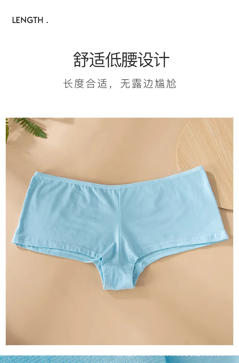 Women's Cotton Boyshort Underwear Mid-Rise Boxer Briefs Yoga Sports Soft Cotton Cozy Plain Solid Color Underpants for Daily Gym