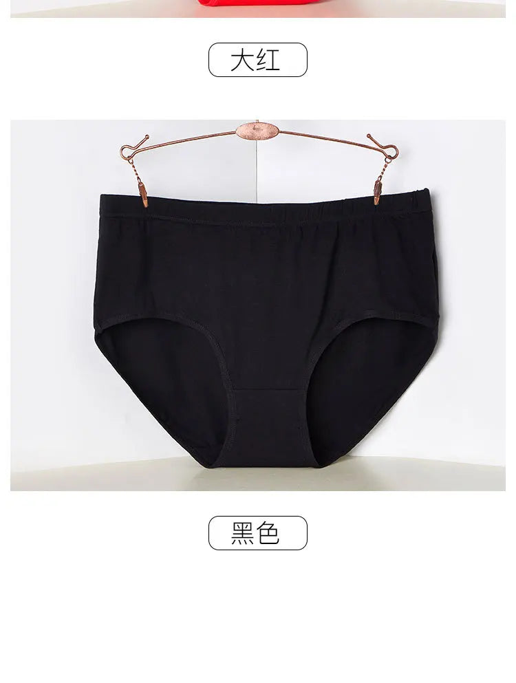 Cotton Panties for Women Briefs  Sexy Lingeries Plus Size 7XL Breathable High Waist Solid Color Lady's Underwears