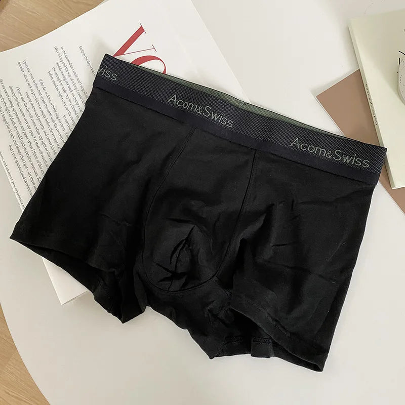Pure cotton men's underwear - Trendy four-cornered pants. Comfortable. Men's seamless four-cornered shorts.