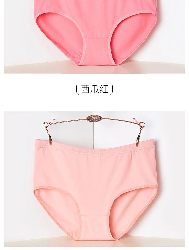 Cotton Panties for Women Briefs  Sexy Lingeries Plus Size 7XL Breathable High Waist Solid Color Lady's Underwears