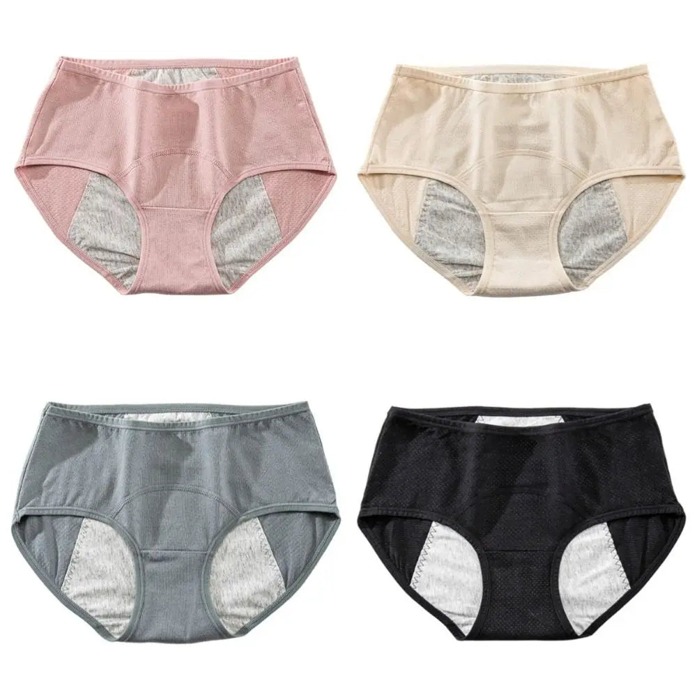 Cotton Menstrual Panties 3 Layer Waterproof Breathable Physiological Pants Antibacterial Middle Waist Leak Proof Underwear