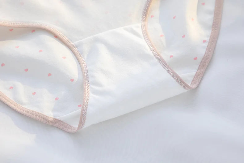 5Pcs/Set Cotton Underwear for Women Lovely Girl Bow Underpants Print Panties Breathable Briefs Girls Shorts Sexy Lingerie