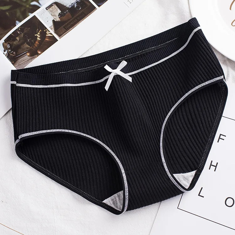 Cotton Underwear Women Briefs Thread Comfortable Breathable Princess Bow Sexy mid-waist Solid Color Women Briefs SYTa002