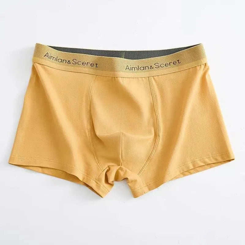 Pure cotton men's underwear - Trendy four-cornered pants. Comfortable. Men's seamless four-cornered shorts.