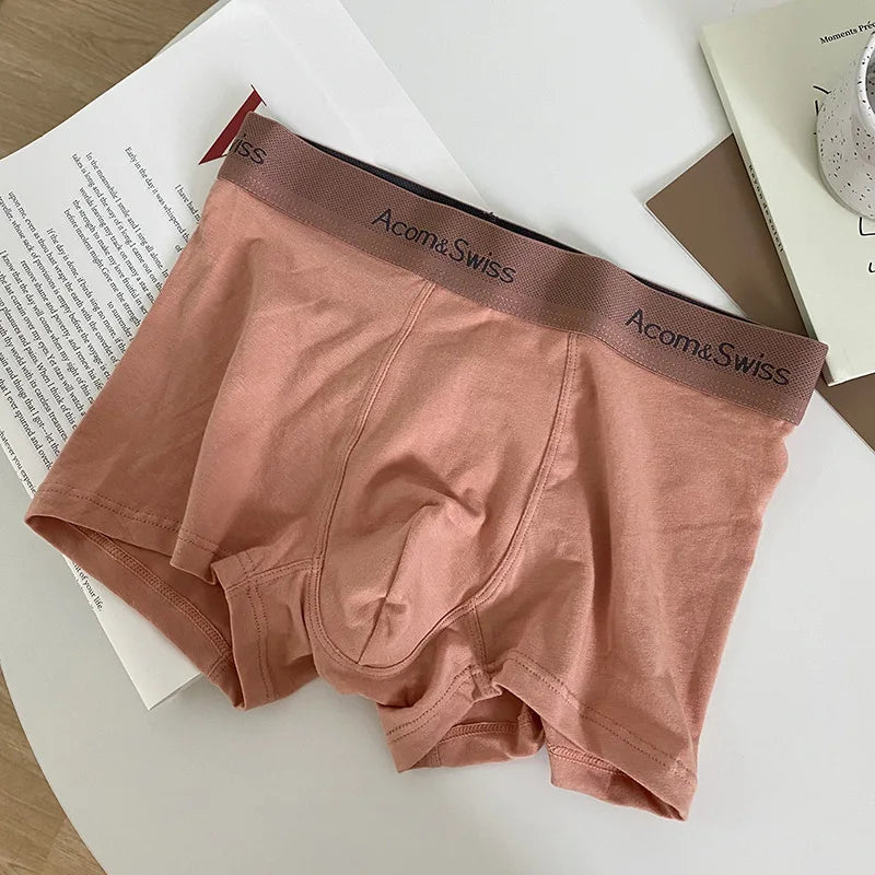 Pure cotton men's underwear - Trendy four-cornered pants. Comfortable. Men's seamless four-cornered shorts.