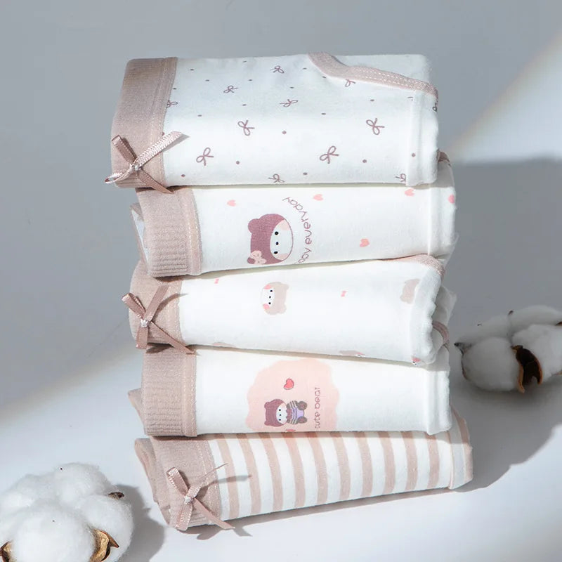 5Pcs/Set Cotton Underwear for Women Lovely Girl Bow Underpants Print Panties Breathable Briefs Girls Shorts Sexy Lingerie