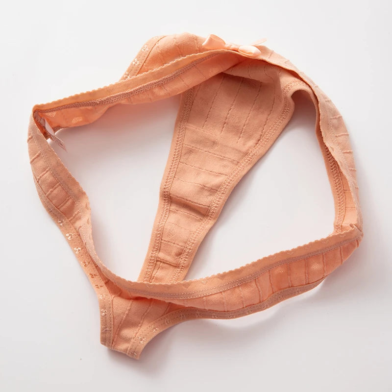 1Pcs Cotton Underwear For Woman Soft Breathable T-back Women's Panties Female Low-Rise Thongs Intimates BANNIROU