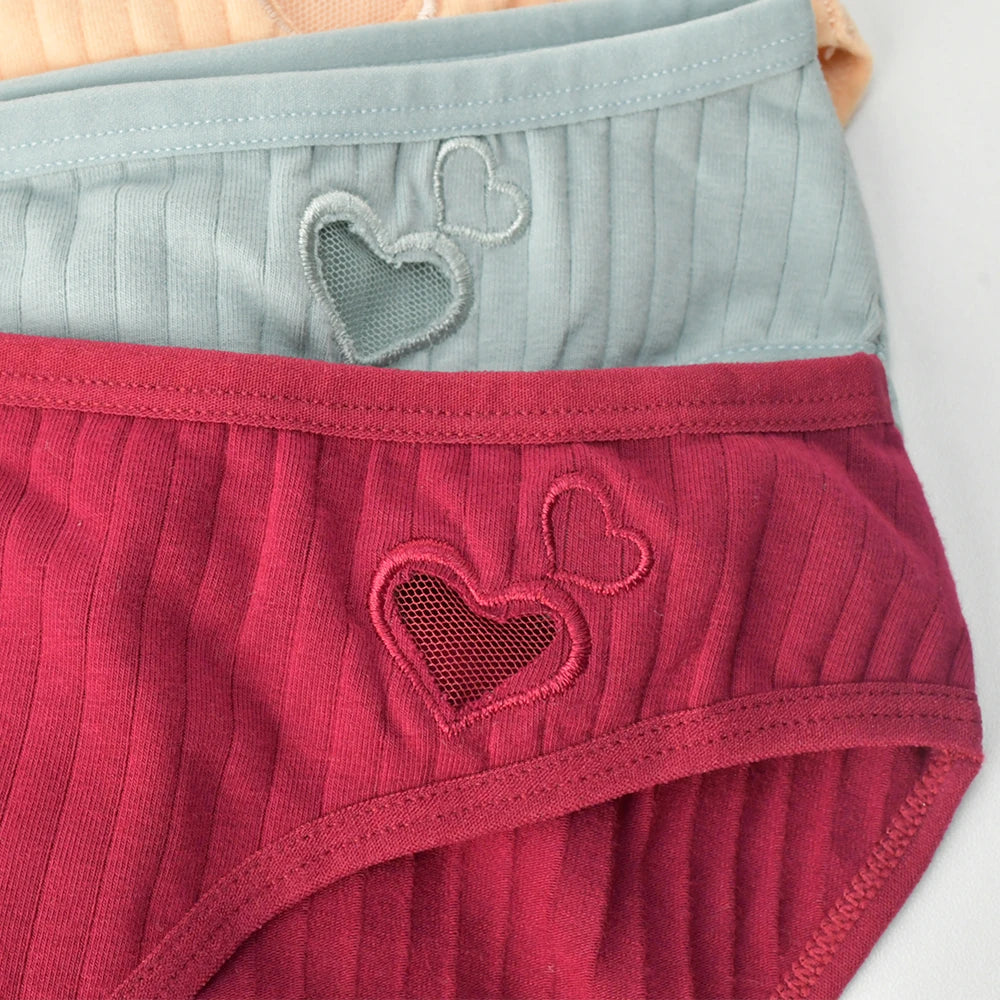 Pure Cotton Underwear Panties For Women Heart Briefs Female Triangle Underpants Woman Soft Panti Intimate sexy Lingerie Panty