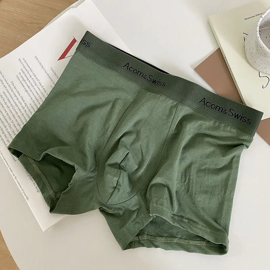 Pure cotton men's underwear - Trendy four-cornered pants. Comfortable. Men's seamless four-cornered shorts.