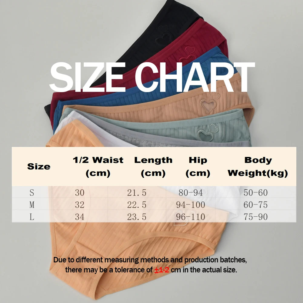 Pure Cotton Underwear Panties For Women Heart Briefs Female Triangle Underpants Woman Soft Panti Intimate sexy Lingerie Panty