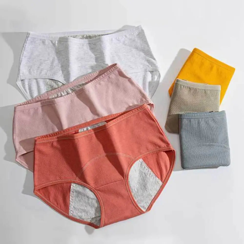 Cotton Menstrual Panties 3 Layer Waterproof Breathable Physiological Pants Antibacterial Middle Waist Leak Proof Underwear