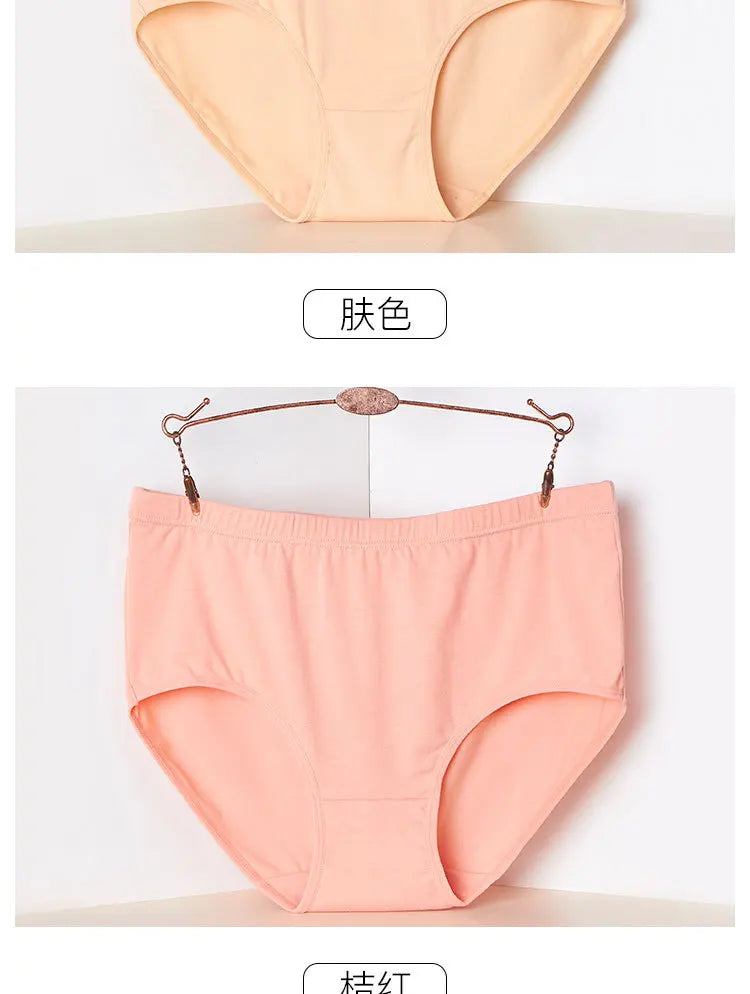 Cotton Panties for Women Briefs  Sexy Lingeries Plus Size 7XL Breathable High Waist Solid Color Lady's Underwears