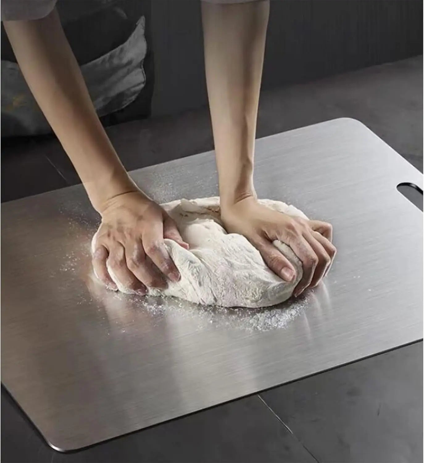 (Extra Large,23.6"Lx 19.3"W) 304 Stainless Steel Chopping Board, Cutting Board for Meat Vegetable Fruit Fish Cheese, Eas