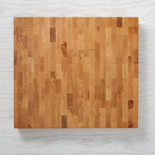 Premium Wooden Cutting Board 16x18x1.75 - Handcrafted North American Hardwood End Grain with Feet - Charcuterie/Wedding