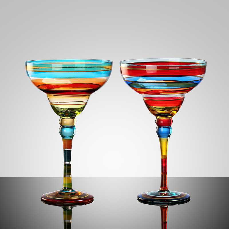 Handmade Colorful Margarita Wine Glasses for Parties