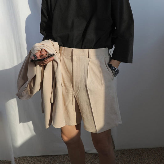 Men's Loose Cotton Linen Suit Shorts Trousers