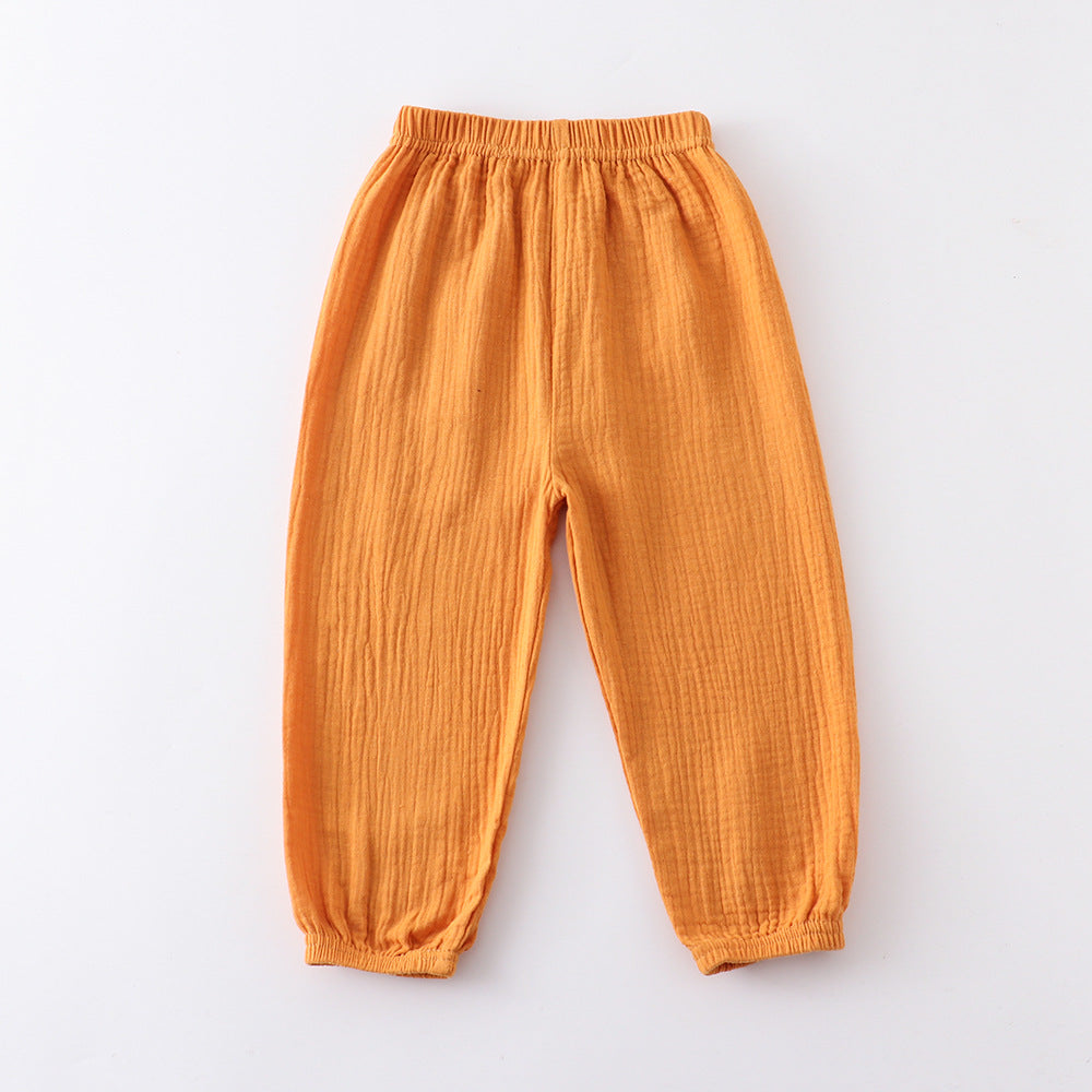 Lightweight Cotton Linen Mosquito Pants for Kids