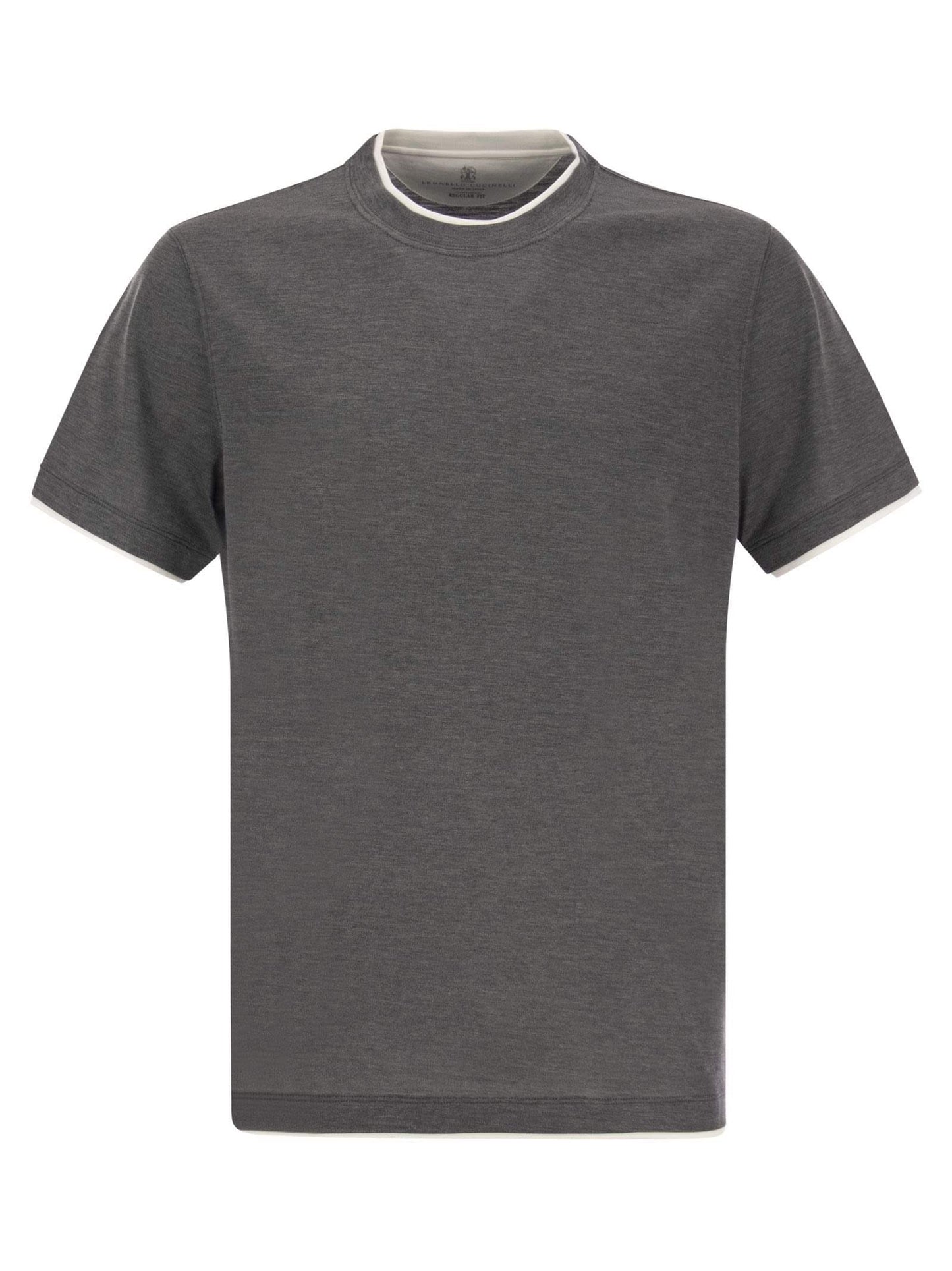 Brunello Cucinelli Men Silk And Cotton T-Shirt