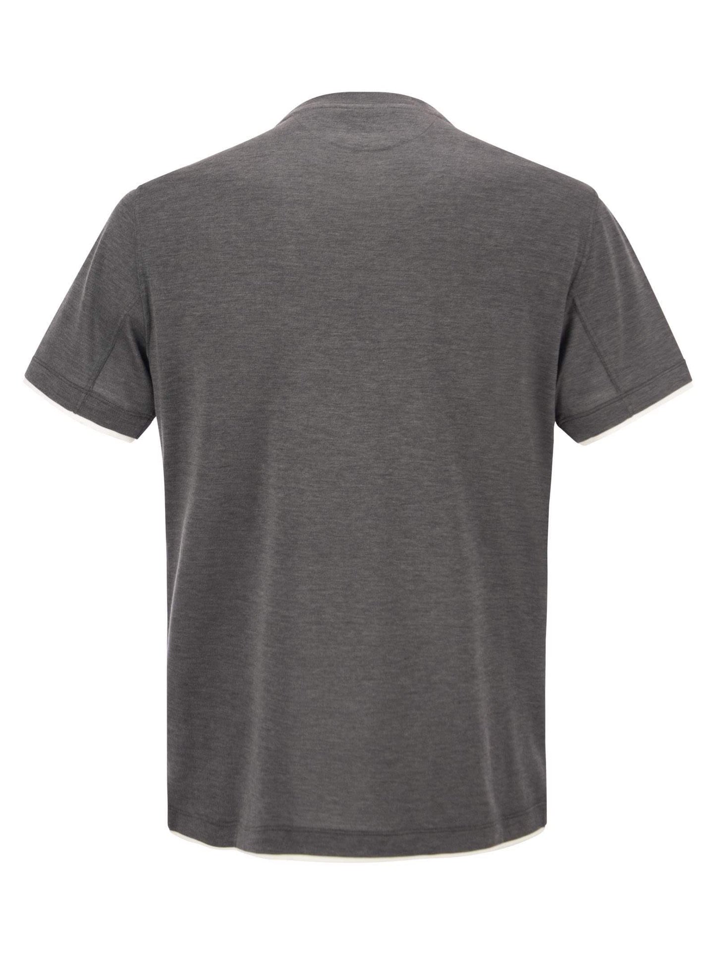 Brunello Cucinelli Men Silk And Cotton T-Shirt