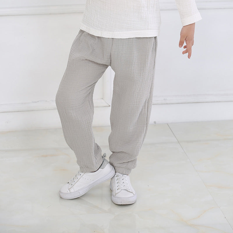 Lightweight Cotton Linen Mosquito Pants for Kids