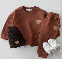 Little Teddy Outfit - Cotton Hoodie and Pants Set (One Set)