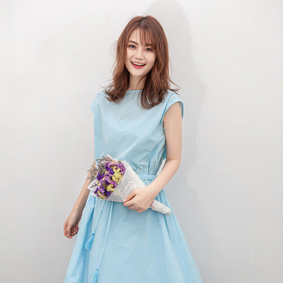 Plus Size Cotton Linen Loose Waist Dress