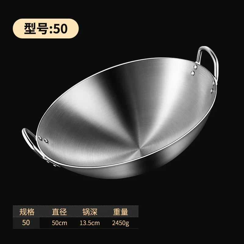 Non Stick Wok Pan Cookware 75cm Large Commercial Carbon Steel Wok Stainless Steel Pots and Pans NM393