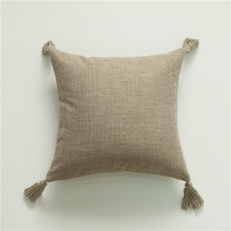 Amazon Cotton Linen Tassel Throw Pillow Cover