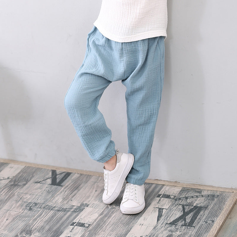 Lightweight Cotton Linen Mosquito Pants for Kids