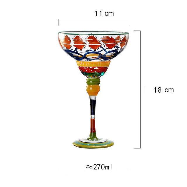 Handmade Colorful Margarita Wine Glasses for Parties