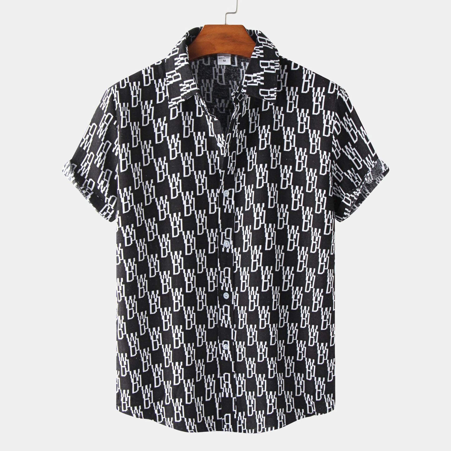 Men's Casual Cotton-Linen Short Sleeve Shirt