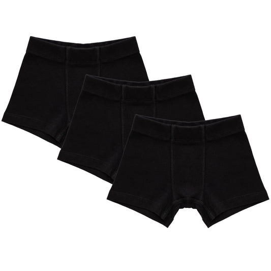 Organic 100% Turkish Cotton Underwear GOTS Certified Kids Toddler Boxer Briefs Pack of 3 Black