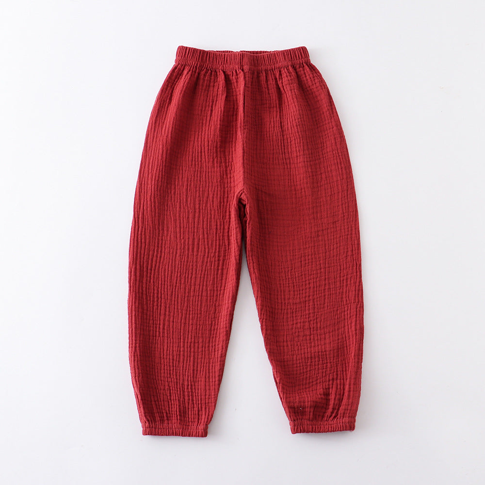 Lightweight Cotton Linen Mosquito Pants for Kids
