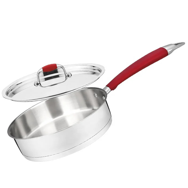 Kitchen Accessories S/S Cooking Pot Set Non Stick Cookware 12 Pcs Stainless Steel Pots and Pans Set