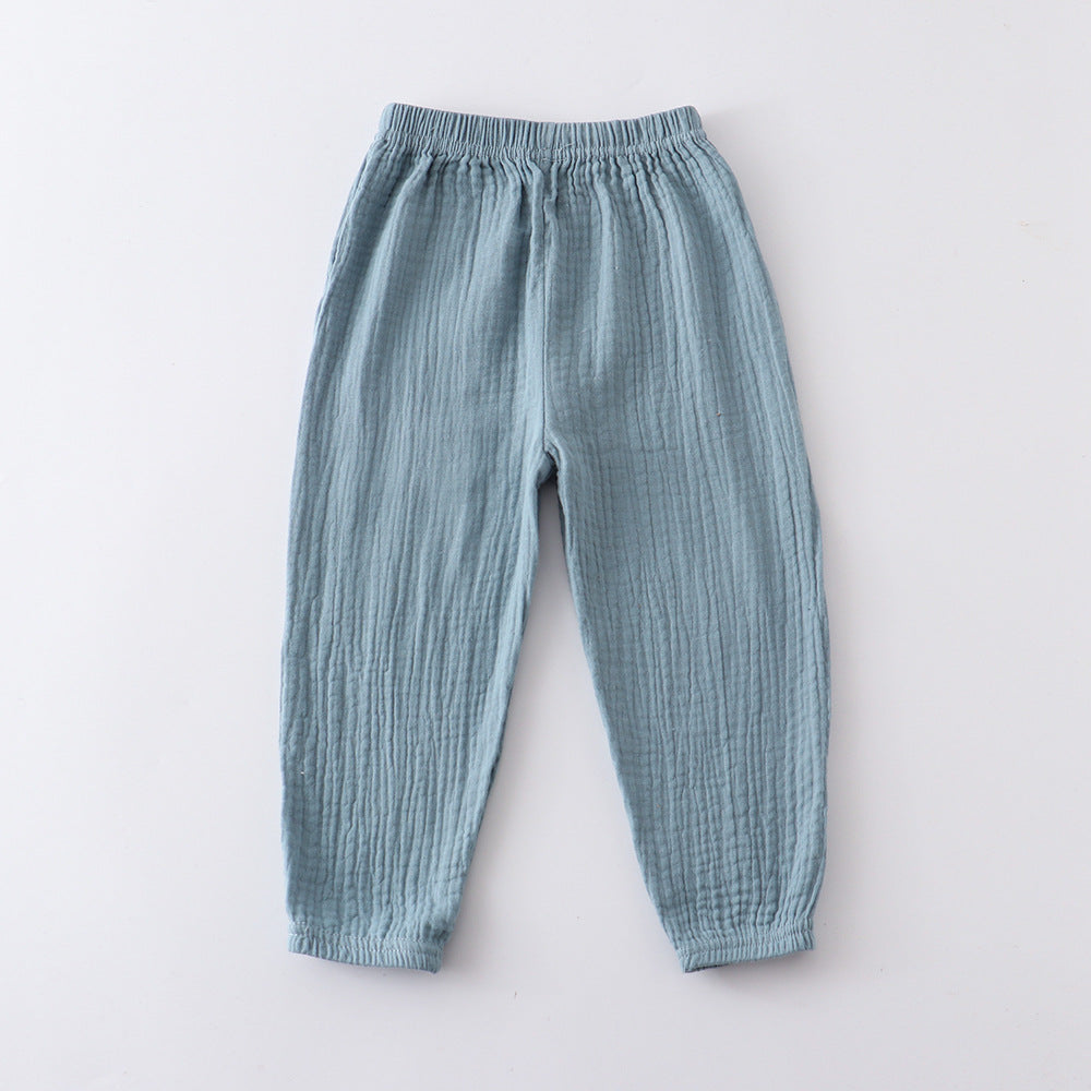 Lightweight Cotton Linen Mosquito Pants for Kids