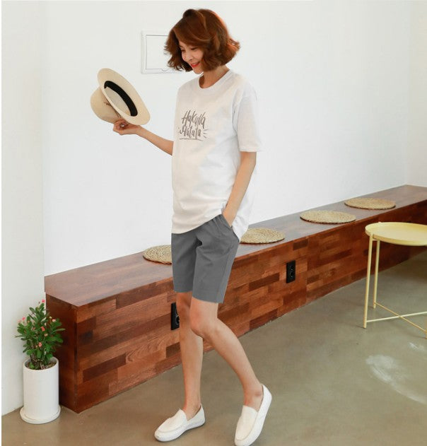 Summer Cotton Linen Loose Shorts for Pregnant Women