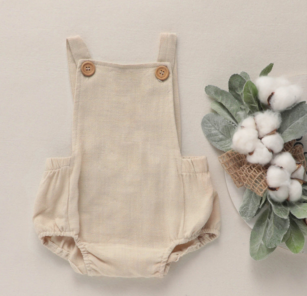 Summer Cotton Linen Stretchy Triangle Jumpsuit