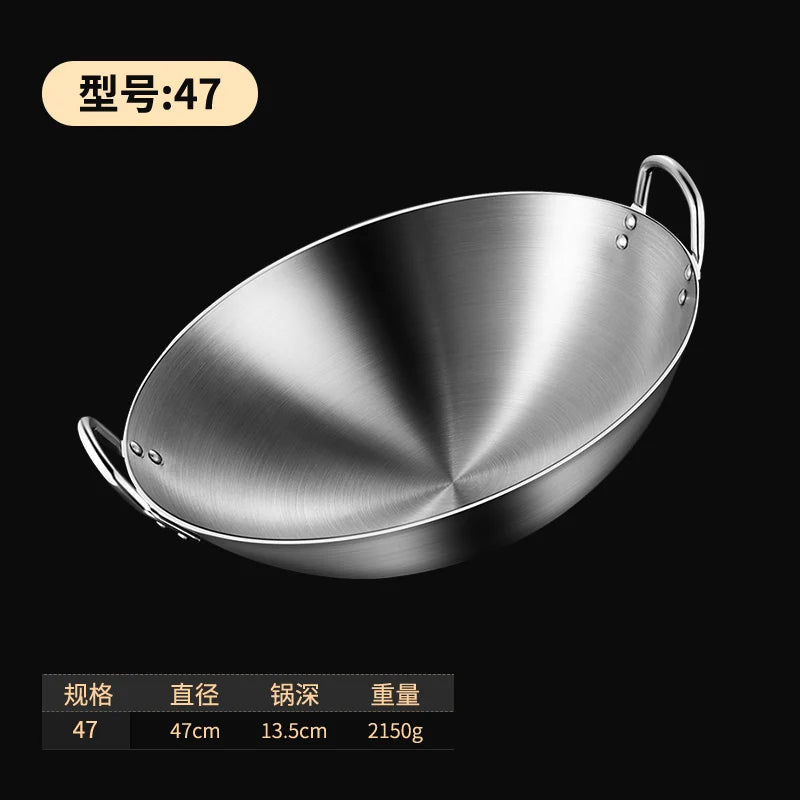Non Stick Wok Pan Cookware 75cm Large Commercial Carbon Steel Wok Stainless Steel Pots and Pans NM393