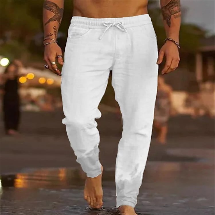 Men's Loose Cotton Linen Casual Beach Pants